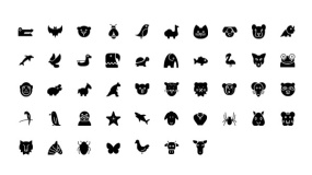 动物园 各种动物Icon小图标 PPT矢量素材