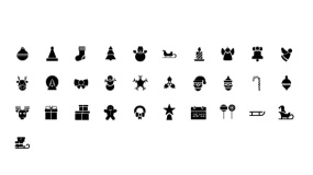 圣诞节主题Icon小图标PPT矢量图标下载