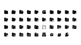 一组文件夹矢量Icon小图标 PPT直接使用