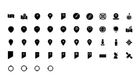 地图定位小图标 各种状态Icon小图标PPT素材