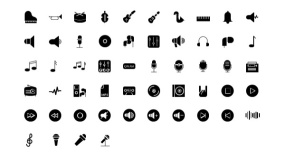 各种音乐符号音乐器械Icon小图标PPT图标下载