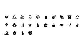 【环保小图标】矢量绿色环保Icon小图标志PPT图表下载