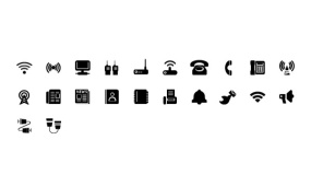 【WiFi通讯】PPT矢量ICON小图标通信设备电话基站喇叭路由器对讲机下载