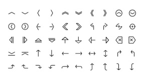 【各种箭头】线性箭头弯曲箭头双向箭头向上向下双线箭头PPT矢量ICON小图标素材下载