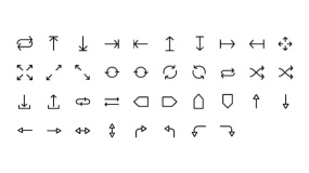 【还是各种箭头】循环交叉箭头弯曲下载箭头PPT小图标素材下载