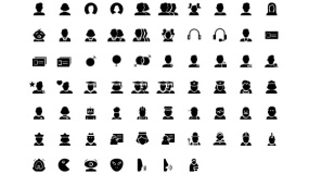 【各种职业】商务人士PPT矢量小图标-医生-厨师-学者博士-工人-警察-奥特曼Icon素材