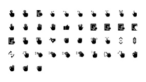 【各种手势图标】PPT格式-点击手势-点赞-拉大放小手势-ok手势-滑屏手势等矢量Icon素材