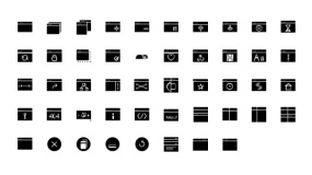 【各种电脑窗口】状态PPT小图标-下载-文本-保存-计时-关闭-主页等Icon矢量素材下载