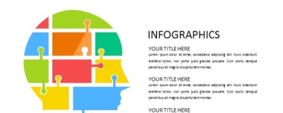 人物头像 形状拼接 大脑智慧 PPT创意图表