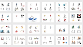 90个移动通讯行业的3D小人素材