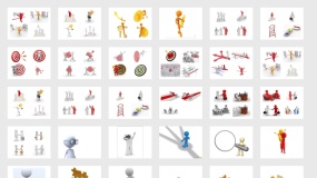 100多个职业发展和商业场景的3D小人素材