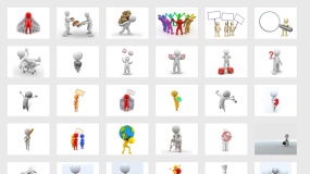 180个各种职场商业场景的3D小人