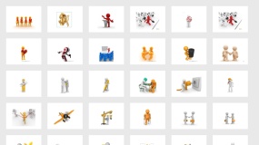 【128页】职场团队合作及其它场景的3D小人