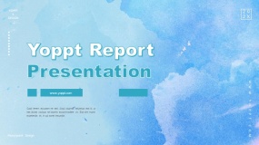 【26页】一套蓝色水彩油墨特效的免费PPT模板