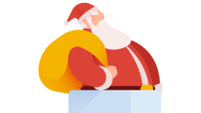 圣诞老人与烟筒PNG透明素材