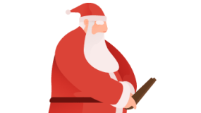 工作中的圣诞老人PNG透明图