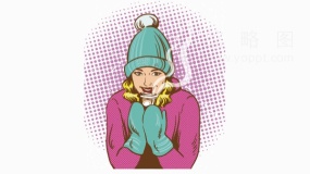 波普风涂鸦小女孩个性效果免抠图片