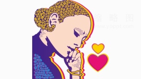 波普风插画妇女清晰元素透明格式