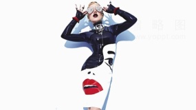 欧美波普风人物彩色效果PNG格式