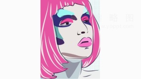 波普风女孩PNG透明图片