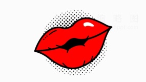波普风卡通嘴唇素材PNG格式