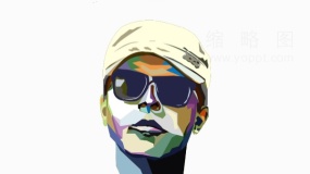 波普风插图故障风人物效果PNG