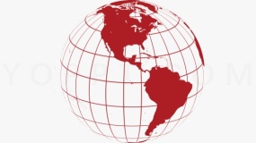 简洁世界地球红色立体PNG格式