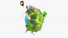 创意地球地图整体PNG免抠图