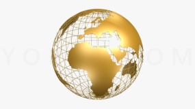 金色旋转地球效果PNG免抠图