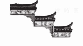 复古古建筑剪影素材免抠