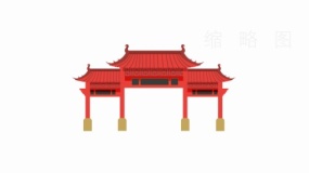 中国风古建筑城楼效果免抠png下载