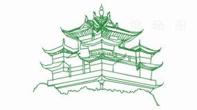 多用途中式建筑线条图案PNG格式