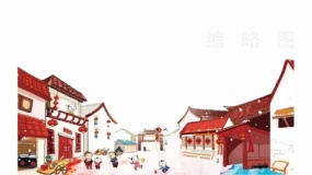 唯美中式建筑图案PNG格式