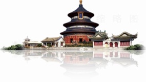 清晰中式古建筑节日元素PNG透明图片