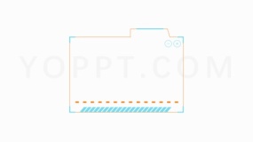 蓝色发光边框图标PNG