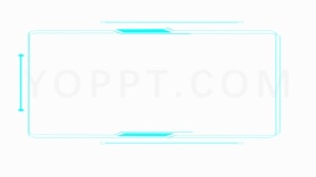 蓝色线框方块图案PNG透明图片