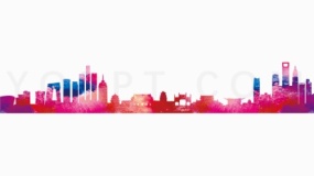 绚丽多彩城市线条素材PNG格式