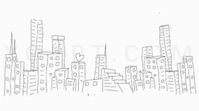 高清城市线条轮廓设计元素免抠