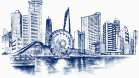 好看城市建筑群图案PNG文件