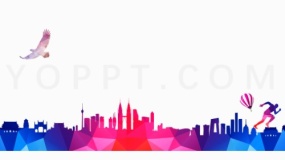 绚丽多彩城市建筑楼素材PNG