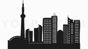 创意城市建筑群图案PNG透明图片