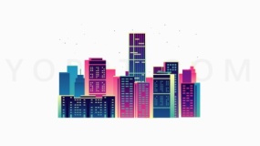 极简城市线条建筑素材免费png素材