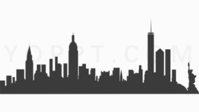 极简城市天际线效果PNG格式