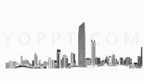 精品城市剪影集合效果免抠图片