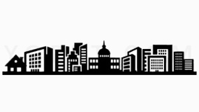 清晰城市线条图案免抠