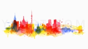 炫酷城市楼房特效PNG格式