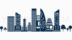 创意城市剪影素材集合透明格式