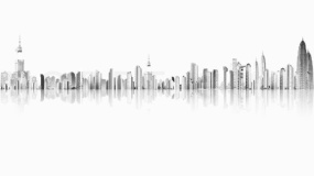 精致城市形状效果PNG透明图片