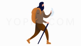 旅行徒步人png图片