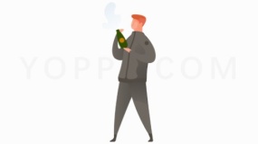 开香槟庆祝的商务人士PNG格式